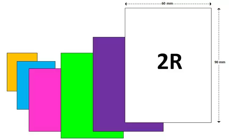 2r photo sizes